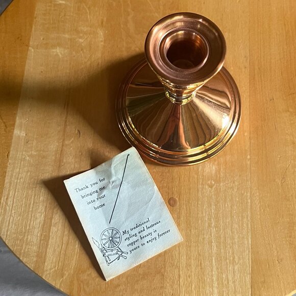 Vtg. Coppercraft Guild of Taunton, Massachusetts, Handcrafted Copper Candlestick - Picture 2 of 9